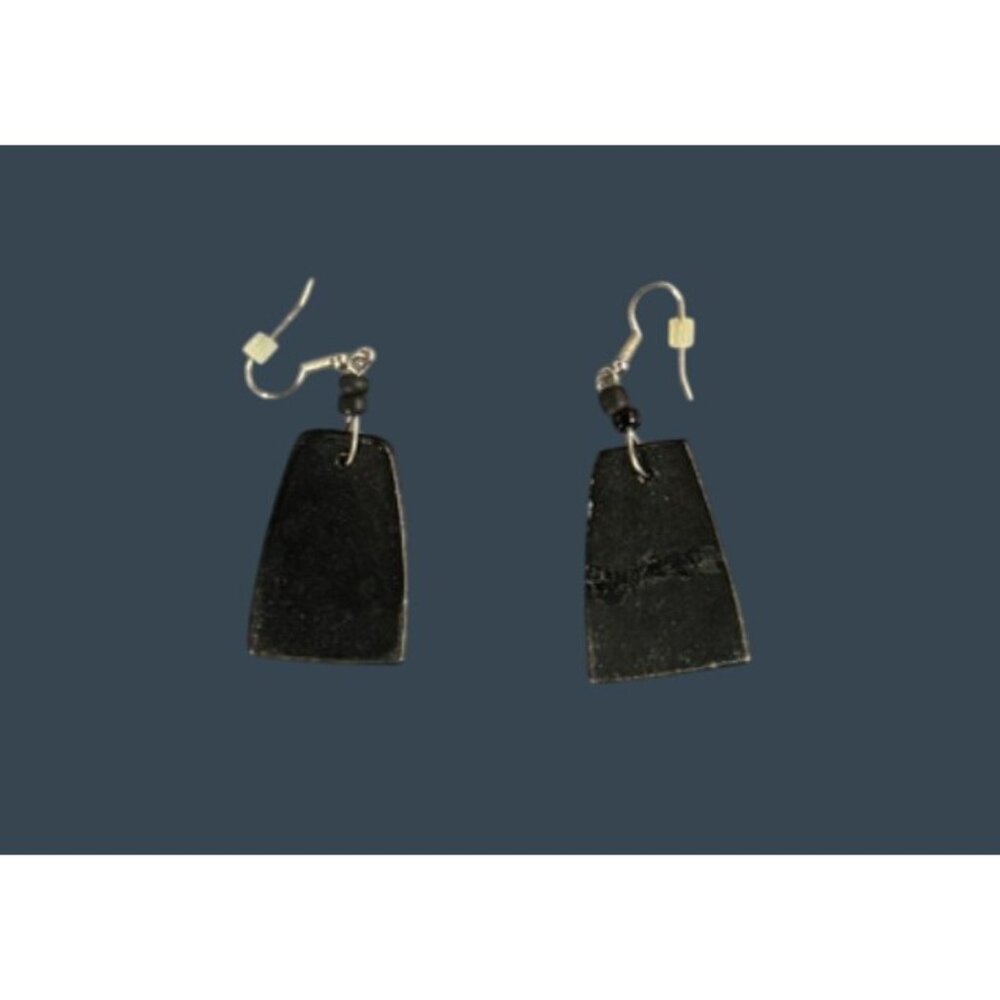 Handcrafted Shell Guinea Fowl Earrings With Unique Design & Silver Hooks - Picture 6 of 7